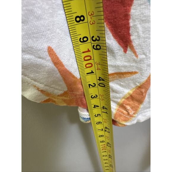 Tommy Bahama Midi Dress M Sleeveless Tie Waist White Floral Tropical Hawaii - Picture 7 of 9